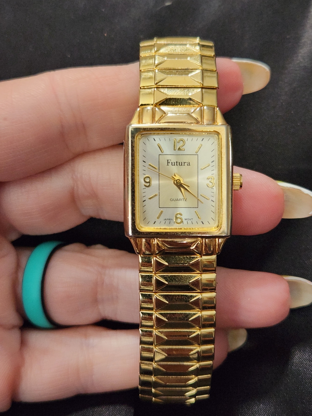 Futura Gold Tone Rectangular Women's Working Watch